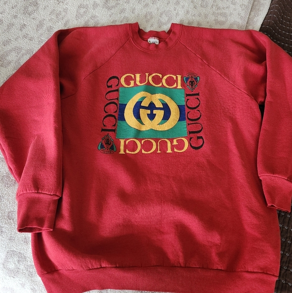 VTG 90's Gucci Logo Red Sweatshirt